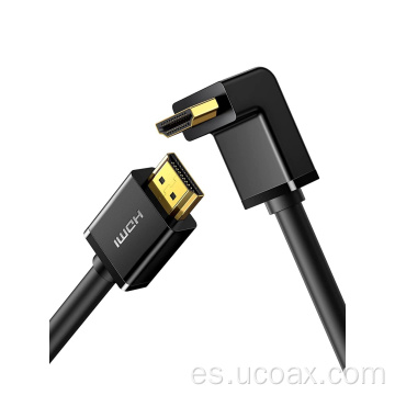 Mini ángulo recto HDMI macho a cable HDMI